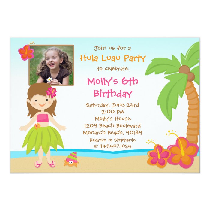 Hula Luau Birthday Party Invitation Zazzle