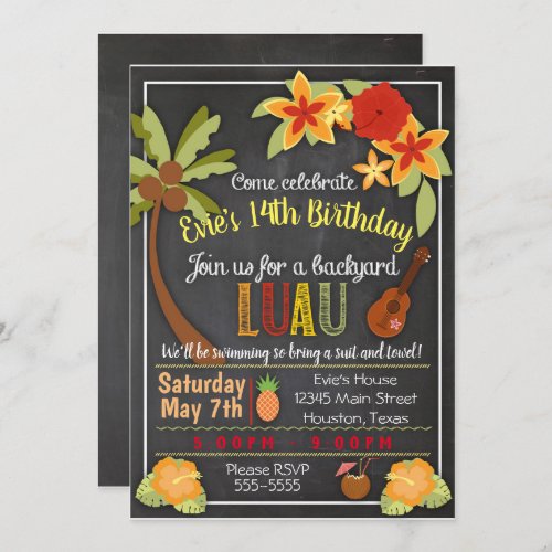 Hula Luau Party Invitation