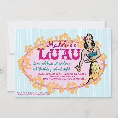 Hula Luau Party Invitation