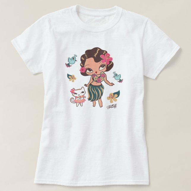 Hula Lulu Dancing Tee Shirt (Design Front)