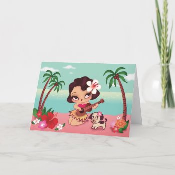 Hula Lulu's Island Song Card by FluffShop at Zazzle