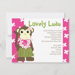 Hula Monkey Invitation