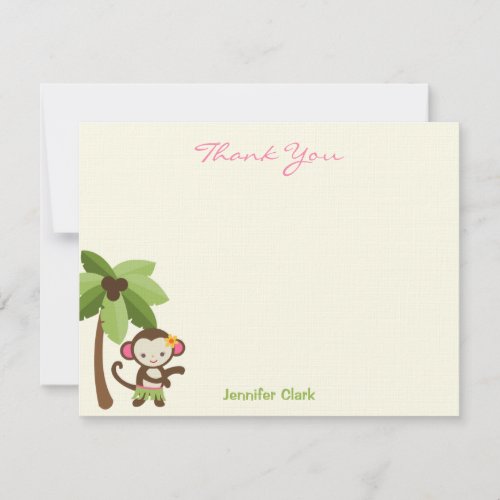 Hula Monkey Thank You Card