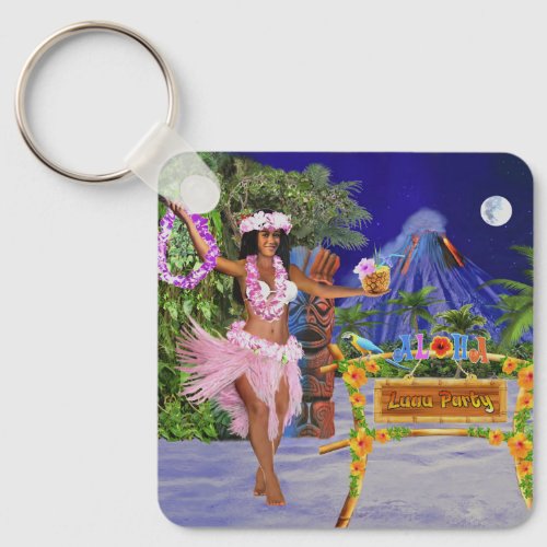 Hula on over to Our Luau Party Keychain