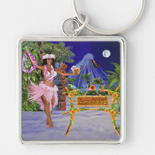 Hula on over to Our Luau Party Keychain