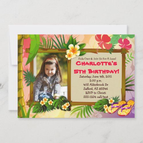 Hula Over  Hawaiian Tropical Photo Invitations