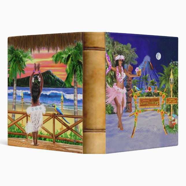 Hula Over to Our Luau 3 Ring Binder (Background)