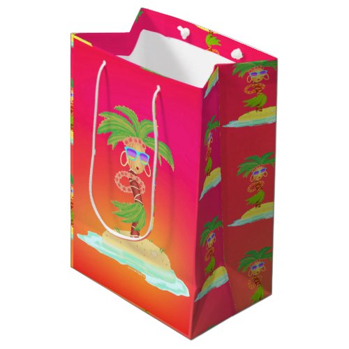 Hula Palm sunset_orange gift bag