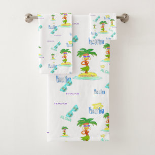 Hula Palm (vacation pattern) towel set