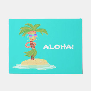 Hula Palm welcome mat
