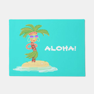 Hula Palm welcome mat