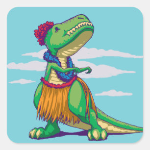 Hula Rex Square Sticker