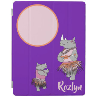 hula rhinoceros with place for name and photo iPad smart cover