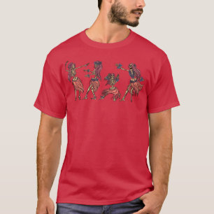 Hula Skeleton Dancing Girl Hawaiian Dance Hula Dan T-Shirt