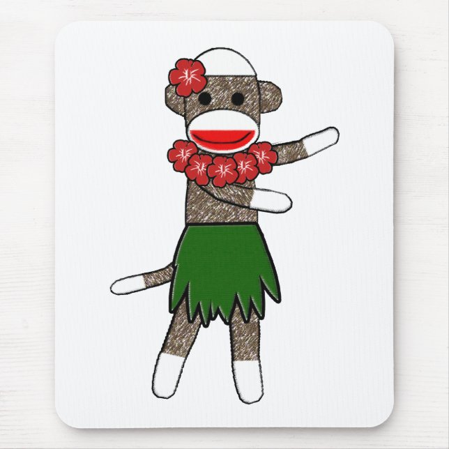 Hula Sockmonkey - Mousepad (Front)