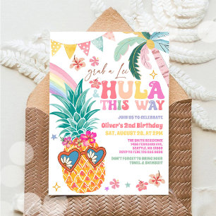 Hula This Way Luau Aloha Tropical Summer Birthday Invitation