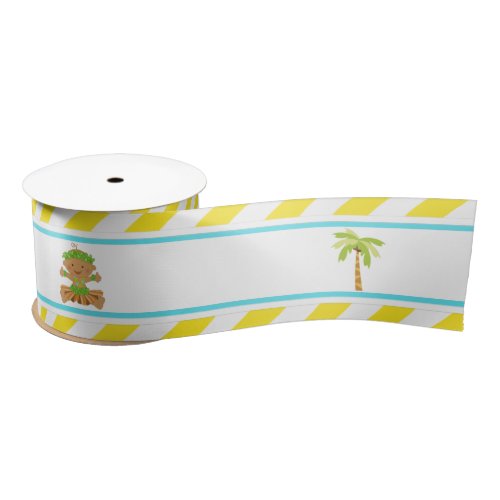 Hula Tropical Boy Satin Ribbon