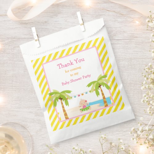 Hula Tropical Girl Baby Shower Party Favor Bag