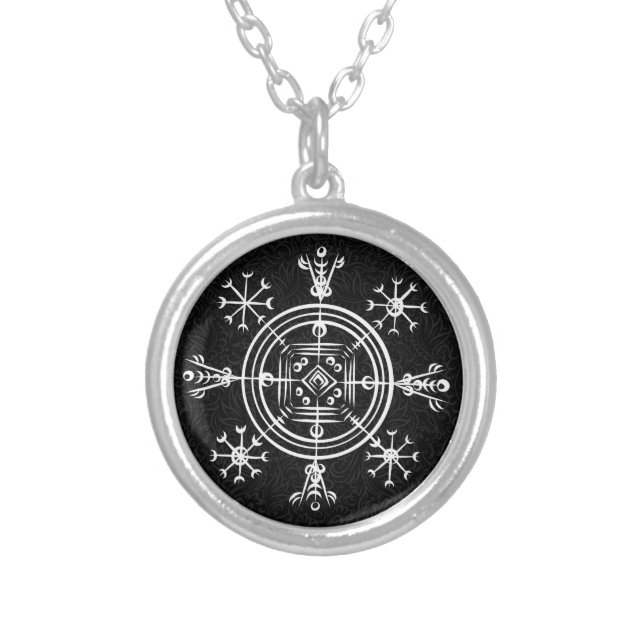 Hulinhjálmur – Norse Sigil of Invisibility Silver Plated Necklace (Front)