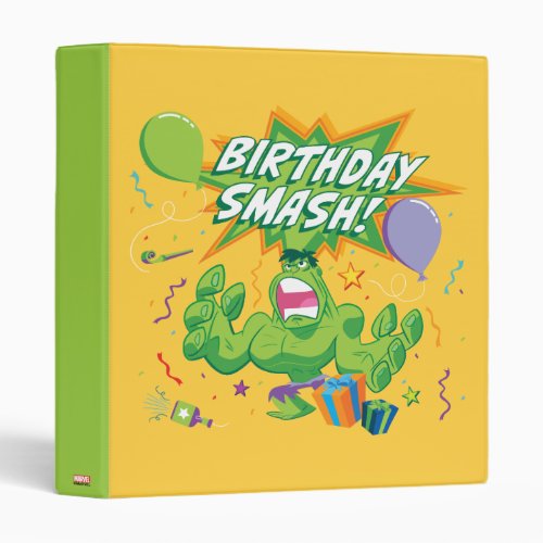 Hulk Birthday Smash 3 Ring Binder
