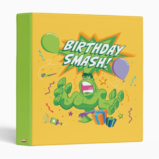 Hulk Birthday Smash 3 Ring Binder (Front/Spine)