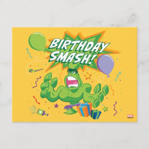 Hulk Birthday Smash Postcard