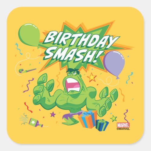 Hulk Birthday Smash Square Sticker