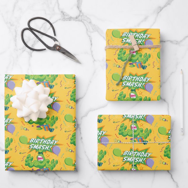 Hulk Birthday Smash Wrapping Paper Sheets (Front)