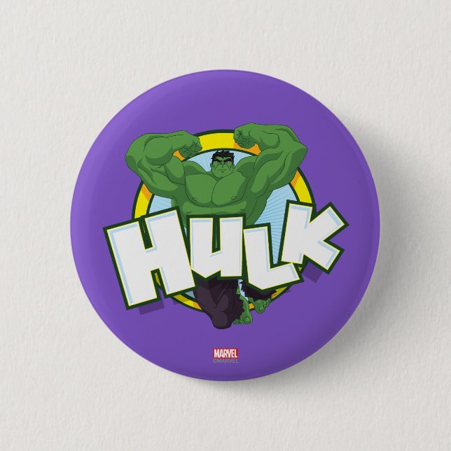 Hulk Character and Name Graphic Button (Front)