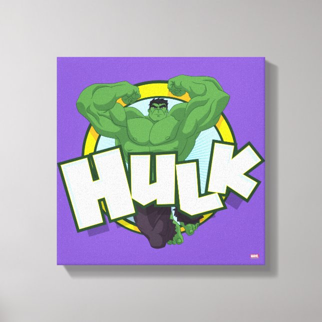 Hulk Character and Name Graphic Canvas Print (Front)
