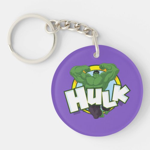 Hulk Character and Name Graphic Keychain
