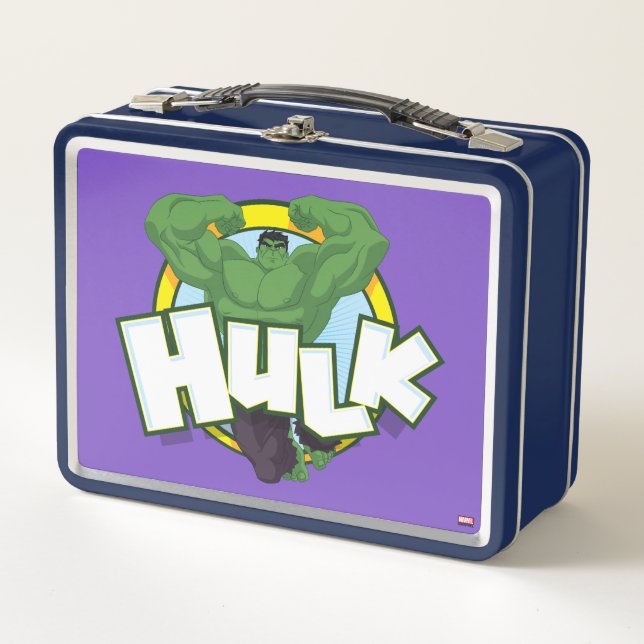 Hulk Character and Name Graphic Metal Lunch Box (Front)