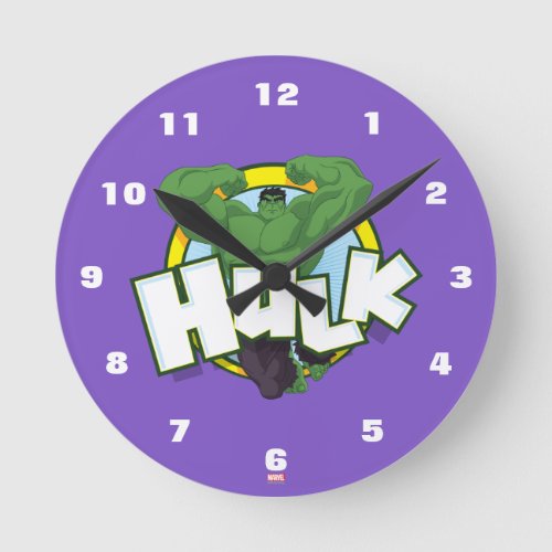 Hulk Character and Name Graphic Round Clock