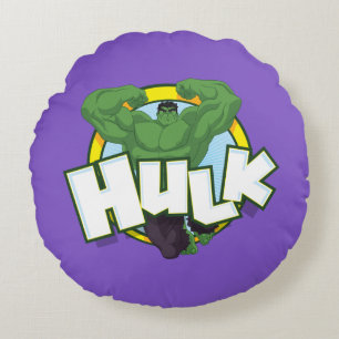 Hulk Character and Name Graphic Round Pillow