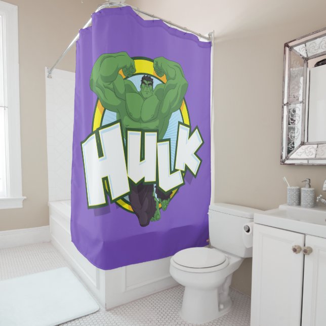 Hulk Character and Name Graphic Shower Curtain (In Situ)
