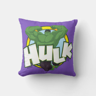 Hulk Character and Name Graphic Throw Pillow