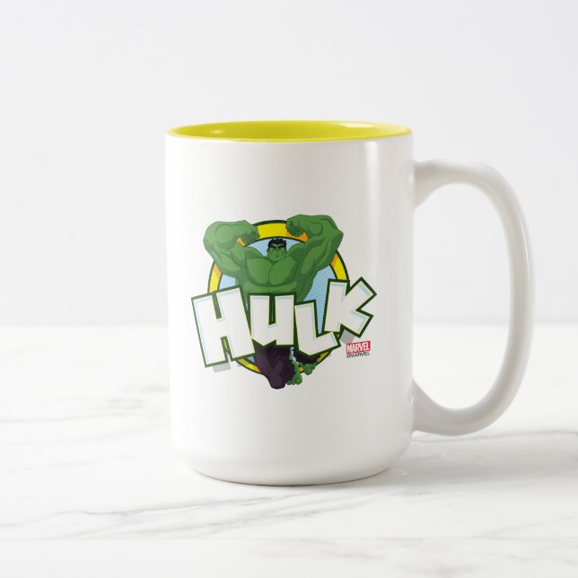 Hulk Character and Name Graphic Two-Tone Coffee Mug (Right)