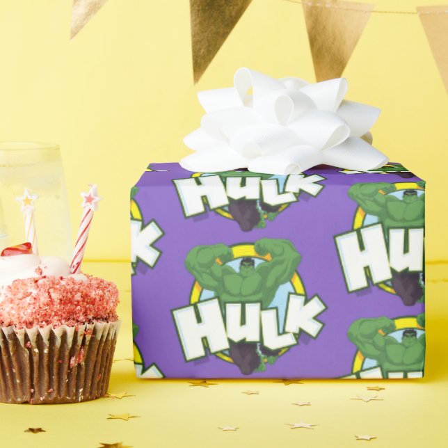 Hulk Character and Name Graphic Wrapping Paper (Birthday Party)