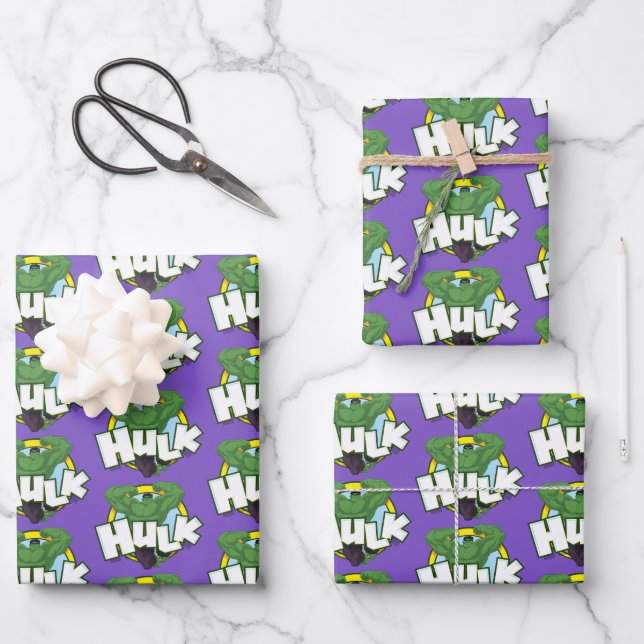 Hulk Character and Name Graphic Wrapping Paper Sheets (Front)