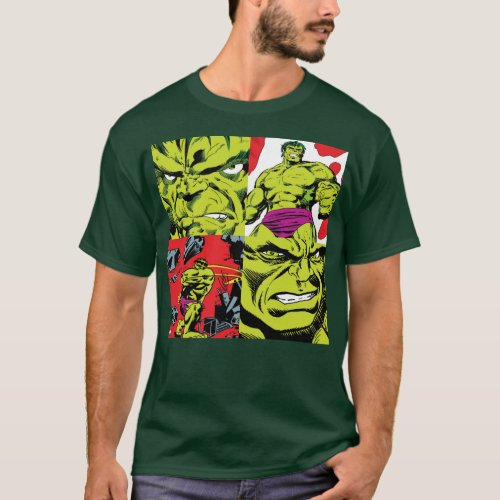 Hulk Comic Block Pattern T_Shirt