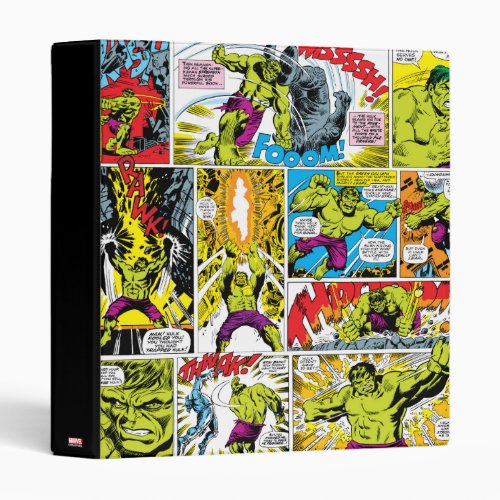 Hulk Comic Book Panel Pattern 3 Ring Binder