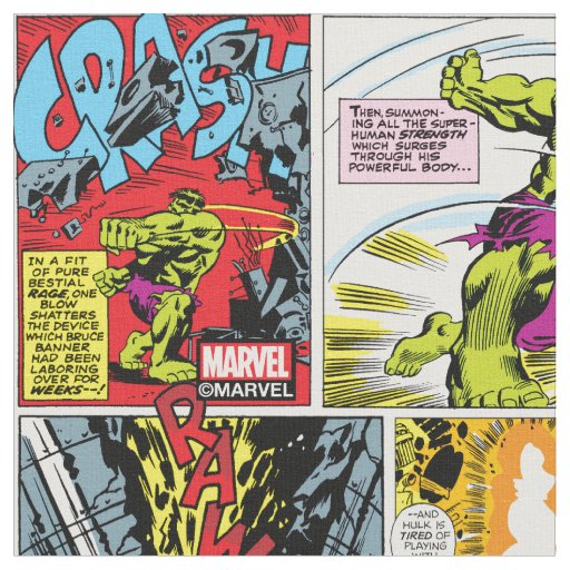 Marvel - Hulk Comic Frames Tan Yardage