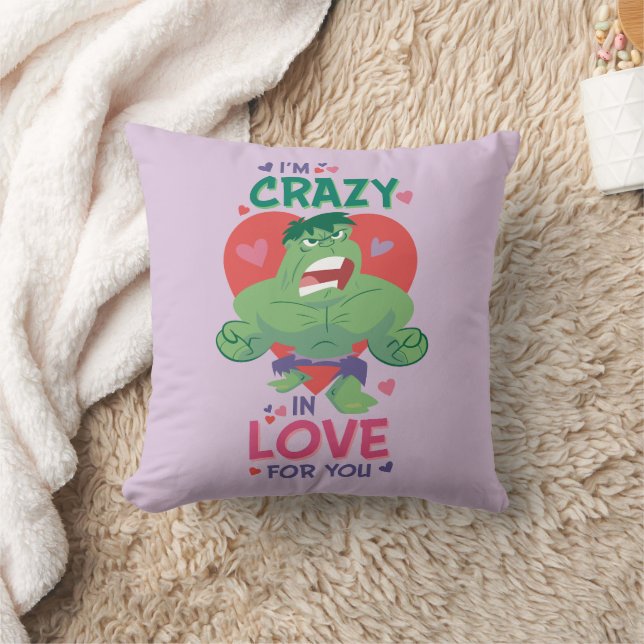 Hulk Crazy In Love For You Throw Pillow (Blanket)