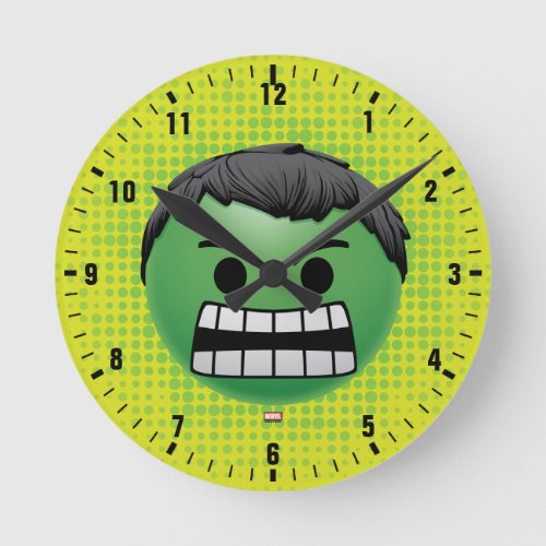 Hulk Emoji Round Clock