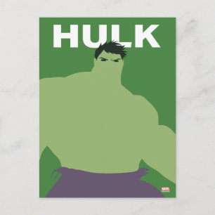 Hulk Flat Color Character Art Postcard