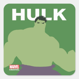 Hulk Flat Color Character Art Square Sticker