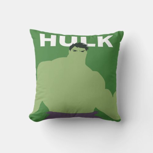 Hulk Flat Color Character Art Throw Pillow