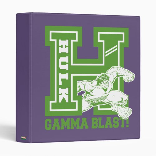 Hulk Gamma Blast Collegiate Badge 3 Ring Binder