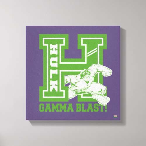 Hulk Gamma Blast Collegiate Badge Canvas Print