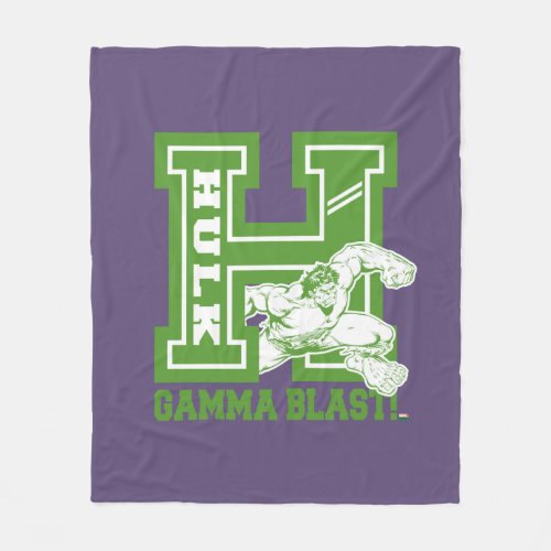 Hulk Gamma Blast Collegiate Badge Fleece Blanket